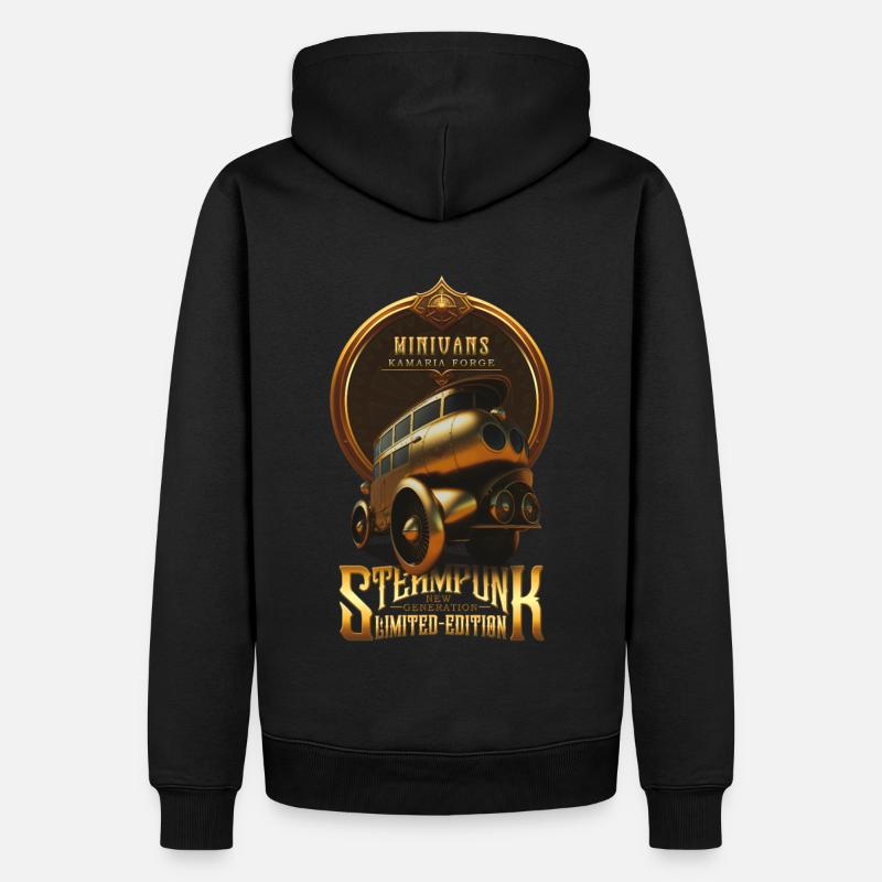 STEAMPUNK OLDTIMER OLDTIMER RETRO MINIVANS - Männer Premium Bio Hoodie - Schwarz