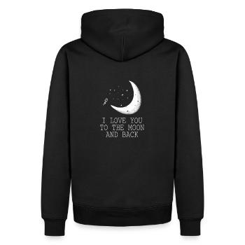 love you to the moon and back cute valentine - Männer Premium Bio Hoodie - Schwarz - Hinten - Nico (187cm)