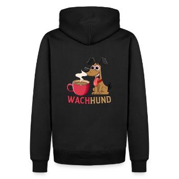 Wachhund Kaffee - Männer Premium Bio Hoodie - Schwarz - Hinten - Nico (187cm)