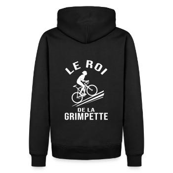 velo le roi de la grimpette humour vélo homme - Sweat à capuche Premium bio Homme - noir - Dos - Nico (187cm)