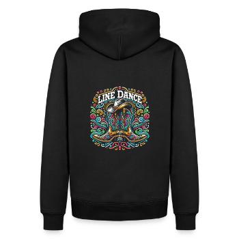 Line Dance Linedance meine Passion mein Glück - Männer Premium Bio Hoodie - Schwarz - Hinten - Nico (187cm)