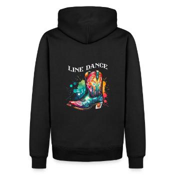 Line Dance meine Passion mein Glück - Männer Premium Bio Hoodie - Schwarz - Hinten - Nico (187cm)