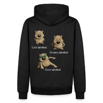 Mignon Grumpy et Fermer Wombat Marsupial Poses - Sweat à capuche Premium bio Homme - noir - Dos - Nico (187cm)