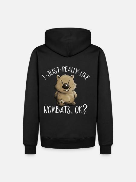 I Just Really Like Wombats OK? Beuteltier Wombat - Männer Premium Bio Hoodie - Schwarz