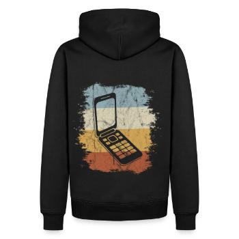 Rétro Old School Folding Phone Vintage Flipphone - Sweat à capuche Premium bio Homme - noir - Dos - Nico (187cm)