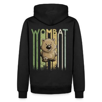 Funky rétro wombat lettrage marsupial de dessin animé - Sweat à capuche Premium bio Homme - noir - Dos - Nico (187cm)