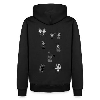 Lustiges Obst und Gemüse - Männer Premium Bio Hoodie - Schwarz - Hinten - Nico (187cm)