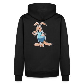 Erdferkel - Männer Premium Bio Hoodie - Schwarz - Hinten - Nico (187cm)
