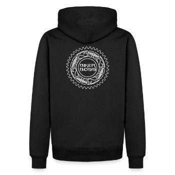 biker bikers - Men’s Premium Organic Hoodie - black - Back - Nico (187cm)