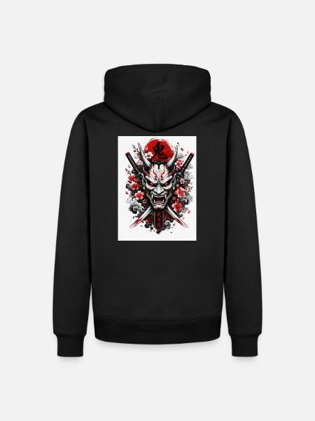 Dämonen Oni Katana - Männer Premium Bio Hoodie - Schwarz