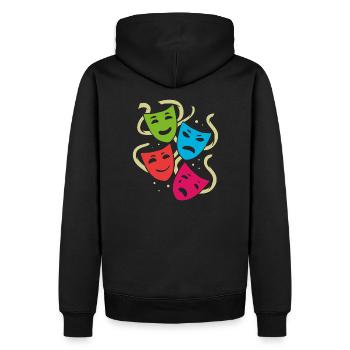 Masques de théâtre | masques colorés - Sweat à capuche Premium bio Homme - noir - Dos - Nico (187cm)