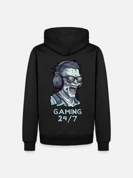 Gaming 24/7 - Men’s Premium Organic Hoodie - black