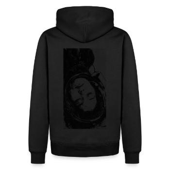 Schlaf in der Leere - Männer Premium Bio Hoodie - Schwarz - Hinten - Nico (187cm)