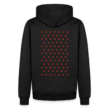Herzen Herz Gefühl Liebe - Männer Premium Bio Hoodie - Schwarz - Hinten - Nico (187cm)