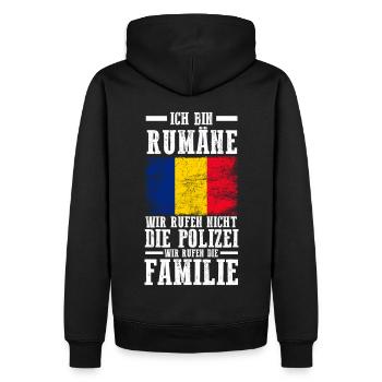Rumänien Rumäne Rumänisches - Männer Premium Bio Hoodie - Schwarz - Hinten - Nico (187cm)