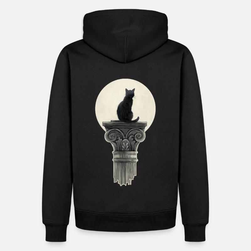 Schwarz Katze - Männer Premium Bio Hoodie - Schwarz