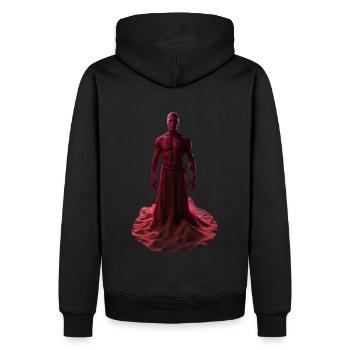 John Blund rouge - Sweat à capuche Premium bio Homme - noir - Dos - Nico (187cm)