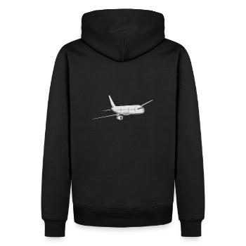 Avion - Sweat à capuche Premium bio Homme - noir - Dos - Nico (187cm)