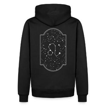 Sternzeichen Löwe Sterne Himmel Nacht - Männer Premium Bio Hoodie - Schwarz - Hinten - Nico (187cm)