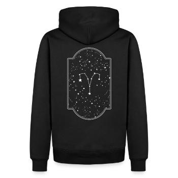 Sternzeichen Widder Sterne Himmel Nacht - Männer Premium Bio Hoodie - Schwarz - Hinten - Nico (187cm)