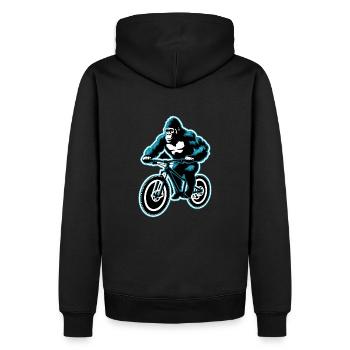 Gorilla Biker VTT E-Biker Vélo - Sweat à capuche Premium bio Homme - noir - Dos - Nico (187cm)