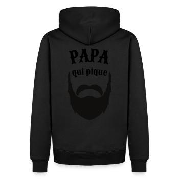 T-shirt papa qui pique cadeau - Sweat à capuche Premium bio Homme - noir - Dos - Nico (187cm)