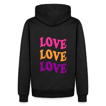 Love Love Love - Männer Premium Bio Hoodie - Schwarz - Hinten - Nico (187cm)