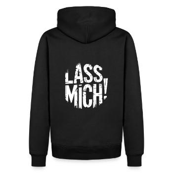 Lasst mir meine Ruhe - nicht stören - Männer Premium Bio Hoodie - Schwarz - Hinten - Nico (187cm)