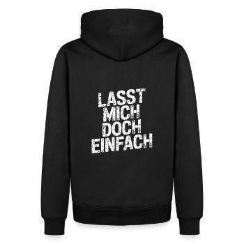 Lasst mir meine Ruhe - nicht stören - Männer Premium Bio Hoodie - Schwarz - Hinten - Nico (187cm)