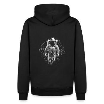 Cowboy Astronaut mit Cowboyhut - Männer Premium Bio Hoodie - Schwarz - Hinten - Nico (187cm)