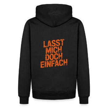 Lasst mir meine Ruhe - einfach in Ruhe lassen - Männer Premium Bio Hoodie - Schwarz - Hinten - Nico (187cm)