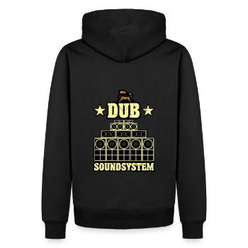 Dub Soundsystem - Männer Premium Bio Hoodie - Schwarz - Hinten - Nico (187cm)