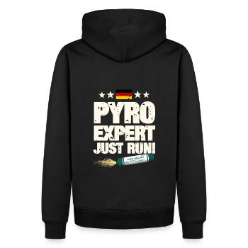 Pyro Expert - Sweat à capuche Premium bio Homme - noir - Dos - Nico (187cm)