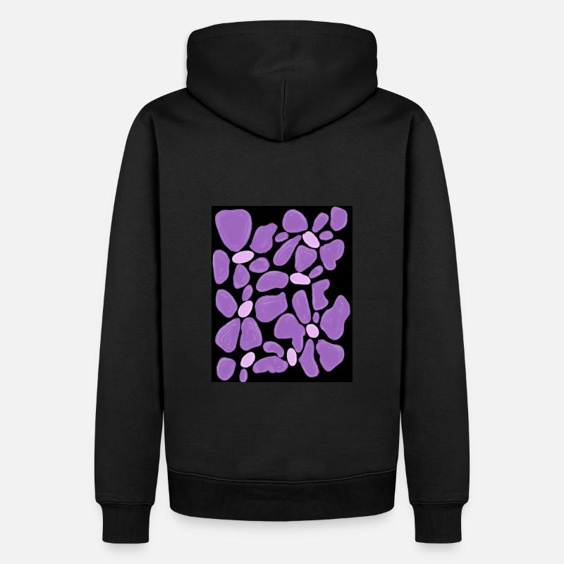 Fleur violette - Sweat à capuche Premium bio Homme - noir