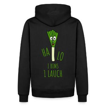 Halo I Bims 1 Lauch Grün - Männer Premium Bio Hoodie - Schwarz - Hinten - Nico (187cm)