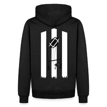 sport_rugby_design_17 - Männer Premium Bio Hoodie - Schwarz - Hinten - Nico (187cm)