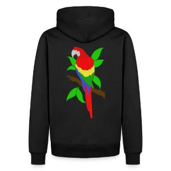 Ara Papagei - Männer Premium Bio Hoodie - Schwarz - Hinten - Nico (187cm)