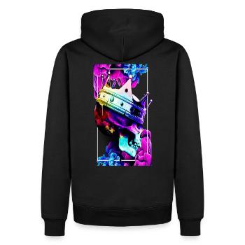 Schädel - Männer Premium Bio Hoodie - Schwarz - Hinten - Nico (187cm)