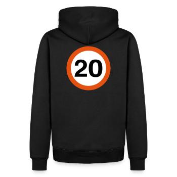20mph Speed Limit - Men’s Premium Organic Hoodie - black - Back - Nico (187cm)