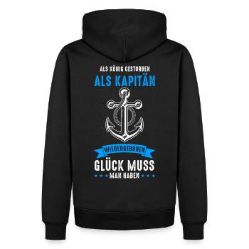 Kapitän Boot Bootfahren Bootsbesitzer Segelboot - Männer Premium Bio Hoodie - Schwarz - Hinten - Nico (187cm)