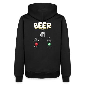 Klassisches Bierglas Motiv - Männer Premium Bio Hoodie - Schwarz - Hinten - Nico (187cm)