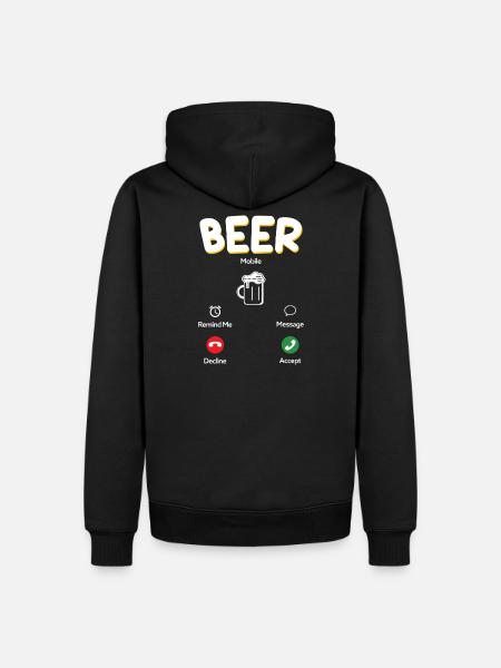 Klassisches Bierglas Motiv - Männer Premium Bio Hoodie - Schwarz