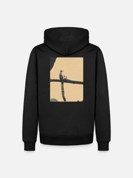 lemur2 - Männer Premium Bio Hoodie - Schwarz