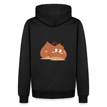 braun verliebt - Männer Premium Bio Hoodie - Schwarz - Hinten - Nico (187cm)