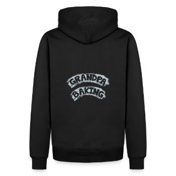 Grand-père fait de la pâtisserie - notre grand-père fait de la pâtisserie pour nous - Sweat à capuche Premium bio Homme - noir - Dos - Nico (187cm)