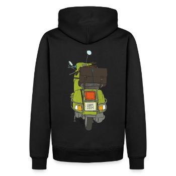 2 roues - Sweat à capuche Premium bio Homme - noir - Dos - Nico (187cm)