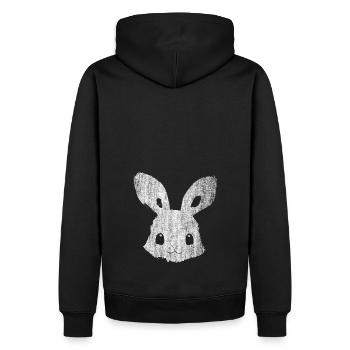 Lapin rétro au look usé - Sweat à capuche Premium bio Homme - noir - Dos - Nico (187cm)