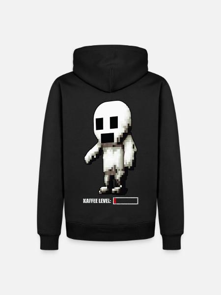Kaffee Level Geist - hell - Männer Premium Bio Hoodie - Schwarz