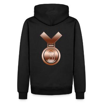 3e place Médaille du prix de réussite de bronze - Sweat à capuche Premium bio Homme - noir - Dos - Nico (187cm)