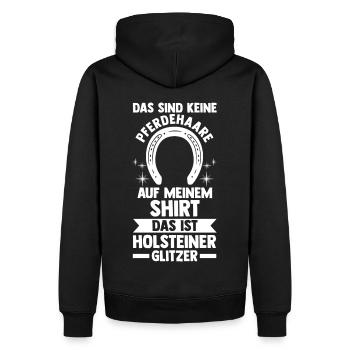 Pferd Reitsport Reiten Pferdesport Holsteiner - Männer Premium Bio Hoodie - Schwarz - Hinten - Nico (187cm)